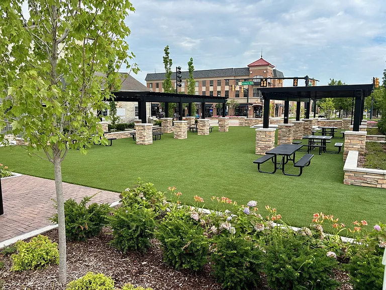 Brand new Town Square at corner of Grey and Primary/Auburn