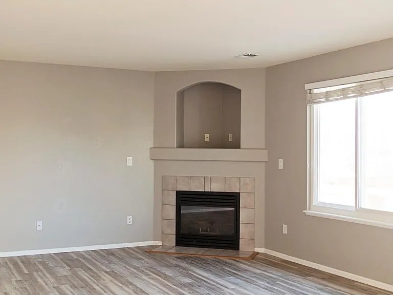 Family room with gas fireplace