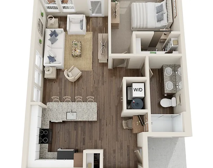 Modern Craftsman_1 Bed_1 Bath 692 SqFt Modern Craftsman_1 Bed_1 Bath 692 SqFt