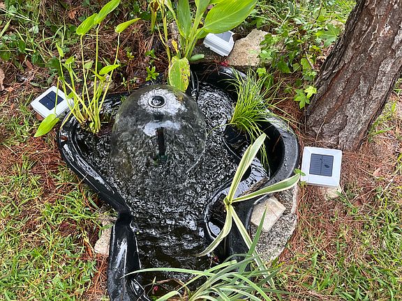 POND/FOUNTAIN BY FRONT DOOR OF HOUSE