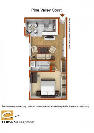 Floor plan 1 Bedroom 1 Bath