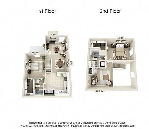 Floor plan 2 Bed 2 Bath A