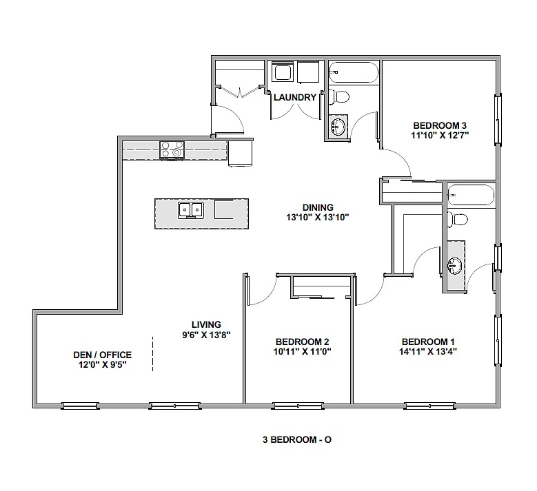 Floor plan 3 Bedroom O