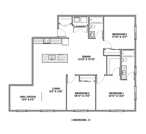 Floor plan 3 Bedroom O