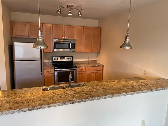 spacious counter space for working in kitchen , and lots of light,