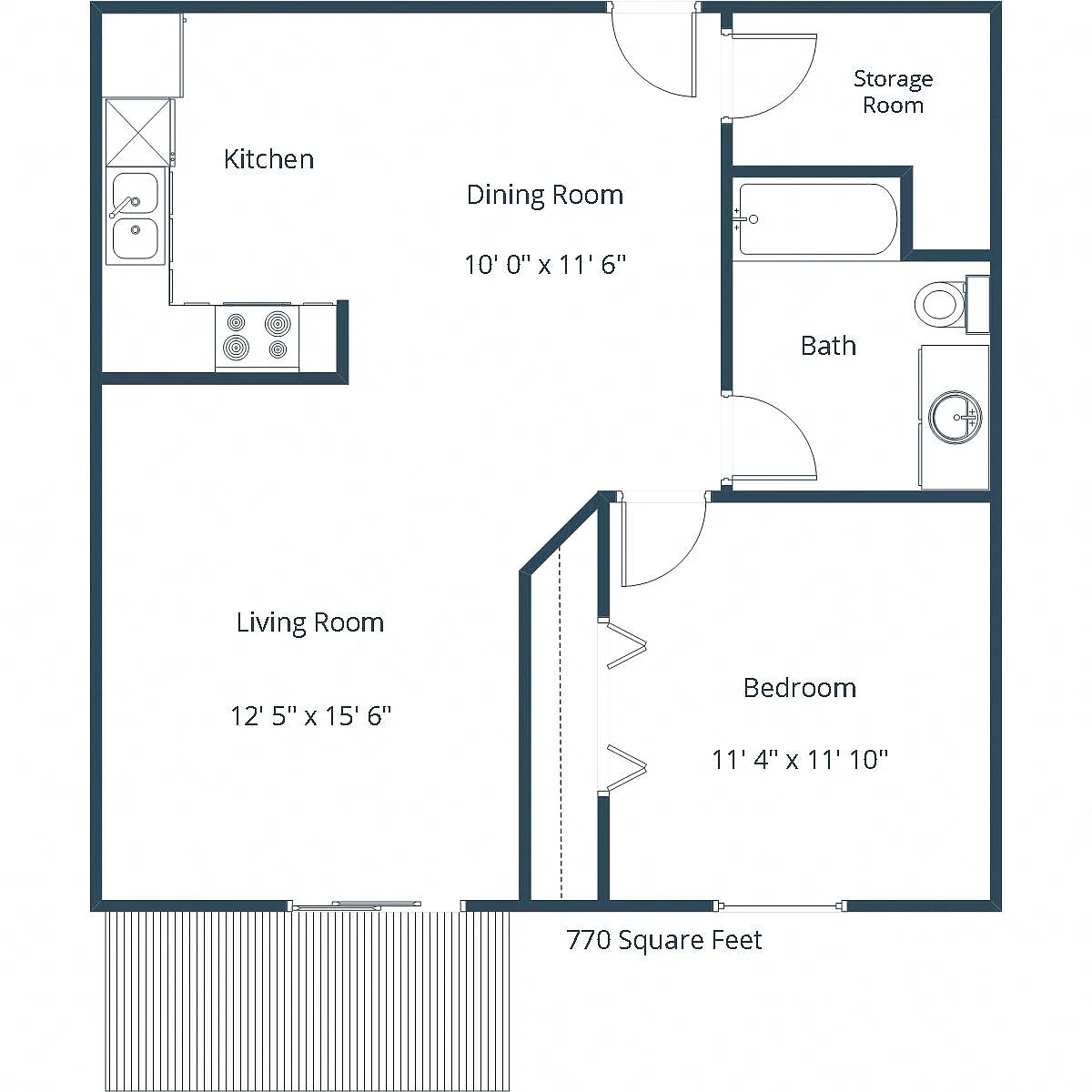 Floor plan One Bedroom 11A