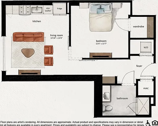 A03 | 1x1 | 696 sq ft A03 | 1x1 | 696 sq ft