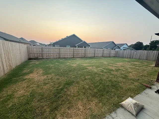 Fenced backyard