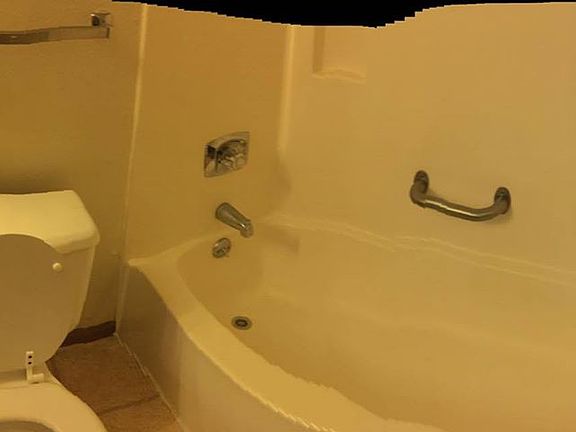 Bathroom vanity, toilet and tub shower combo