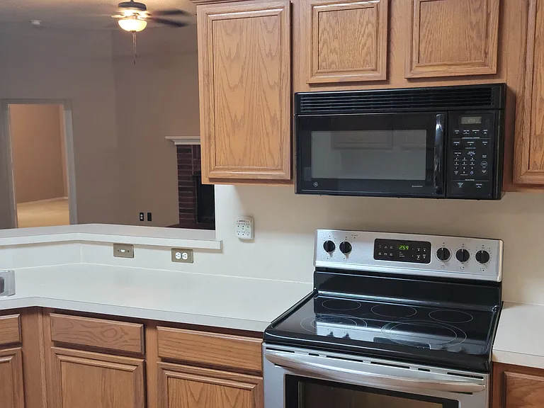 Microwave and stove