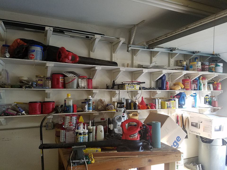 Inside garage shelves