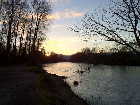 Downriver at Sunset