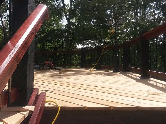 Coming up the stairs to the 