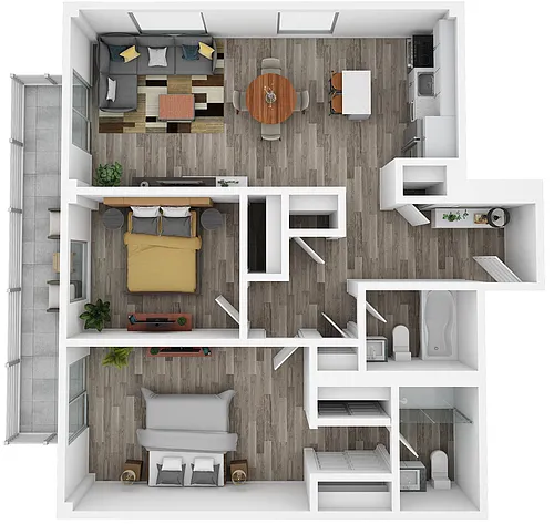Floor plan 2 Bedroom - E