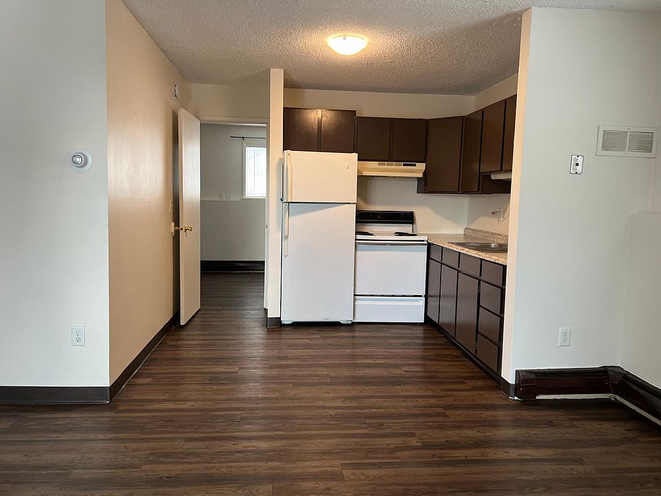 kitchen and entry to a bedroom
