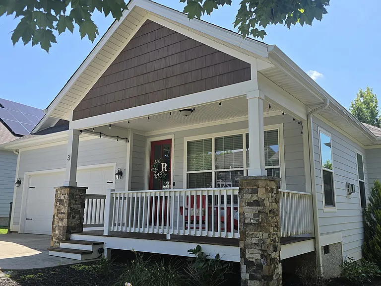 Relax on the covered front porch