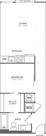 One Bedroom One Bath (670 SF) One Bedroom One Bath (670 SF)