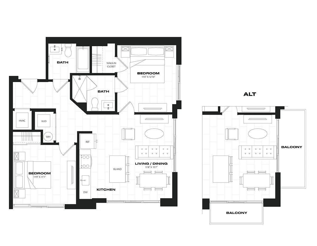 Floor plan 2 Bed/2 Bath-C2.1.2