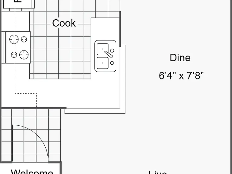 Spruce | 1-Bedroom Floorplan Spruce | 1-Bedroom Floorplan