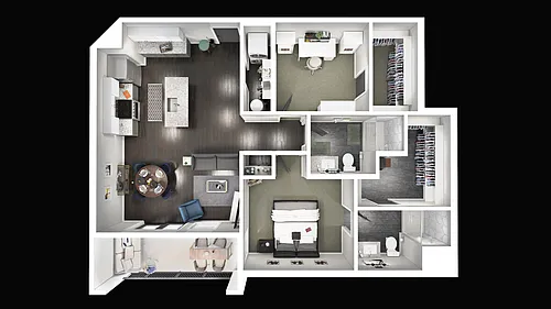 Floor plan 1 Bedroom with Den