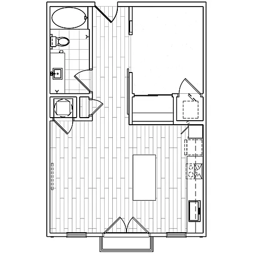 Floor plan 1x1 651 sqft