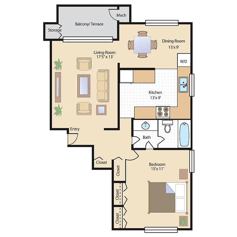 Floor plan 1 Bedroom