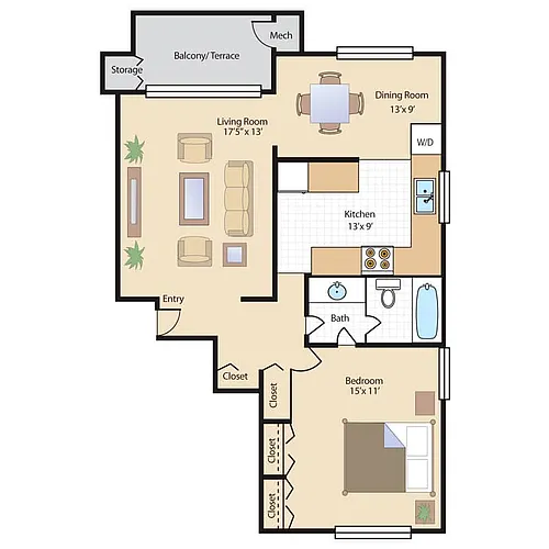 Floor plan 1 Bedroom