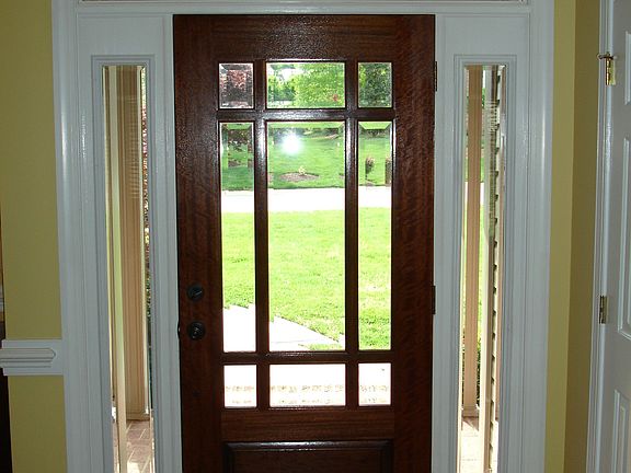 Entry foyer with custom door