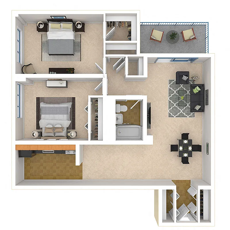 Floor plan TWO BEDROOM APARTMENT