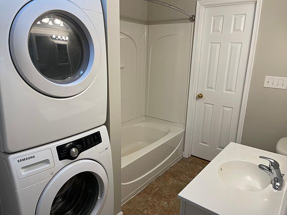 Laundry in bathroom