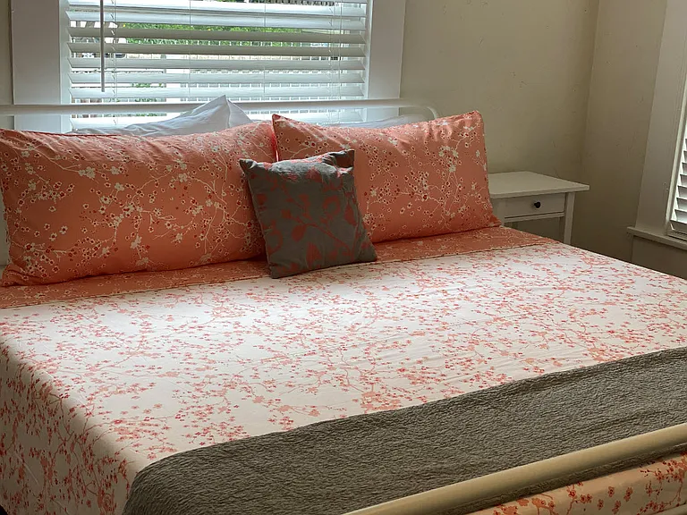 Downstairs bedroom with king bed.