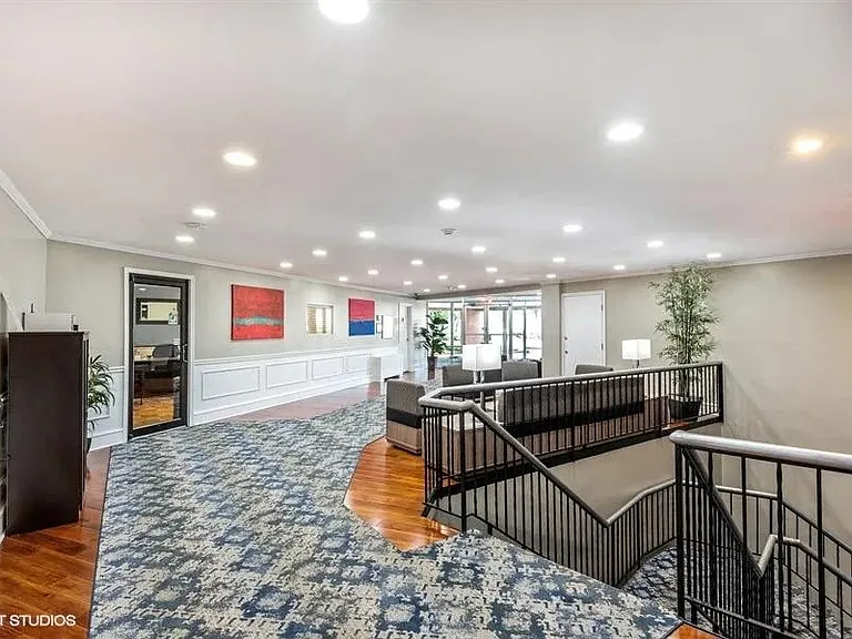 Upstairs modern lobby with office