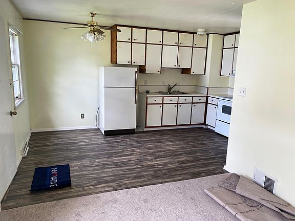 View of kitchen/dining area from living room.