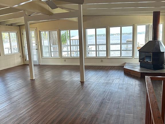 Open living area and porch