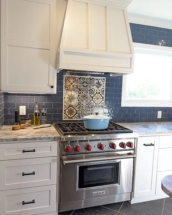 6-burner gas Wolf range/oven