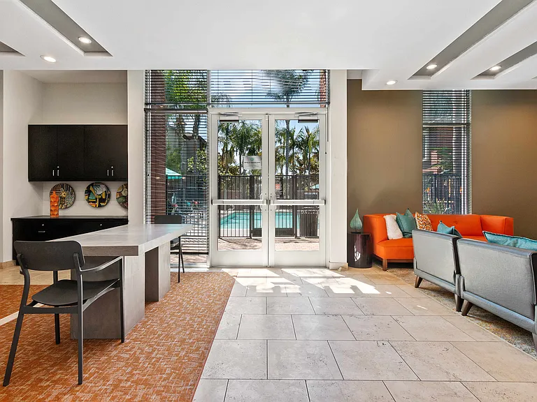 Resident lounge: a stylish space to relax and socialize.