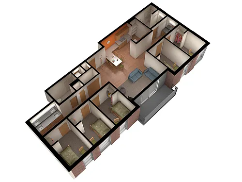 Floor plan Five Bedroom- Student