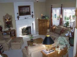 Family room with fireplace