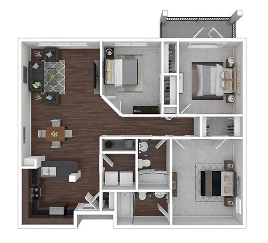 Floor plan 3 Bedroom 2 Bath