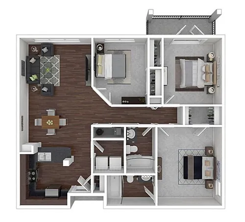 Floor plan 3 Bedroom 2 Bath