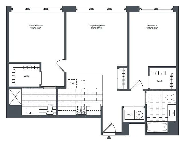 Floor plan cbc2 2 Bed/2 Bath