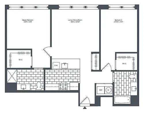 Floor plan cbc2 2 Bed/2 Bath