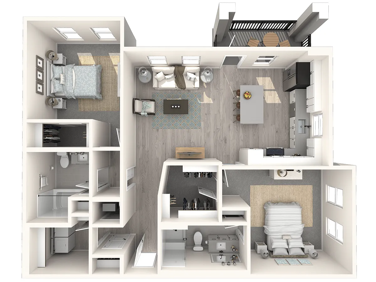 Floor plan 2 Bed/2 Bath-B3