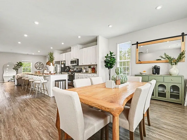 lots of space for dining furniture or a second living room area