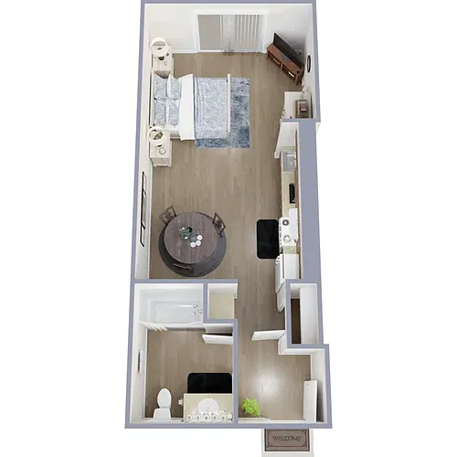 Floor plan Studio - 60% AMI