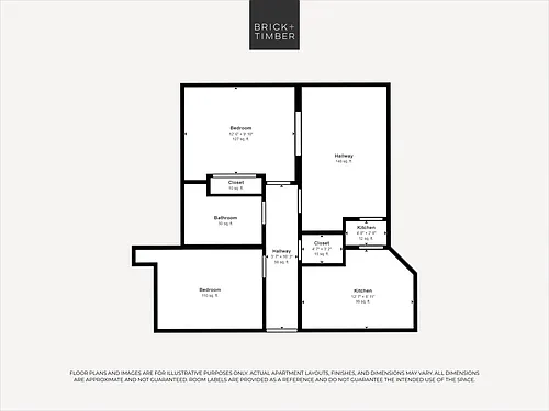 Floor plan 2 Bedroom 1 Bath