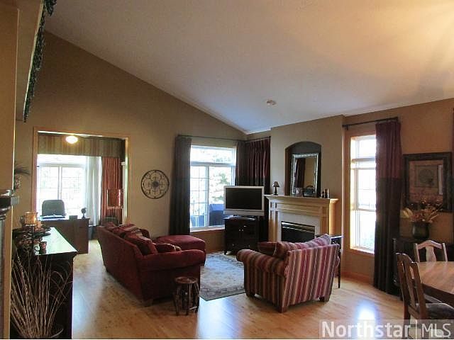 Large windows in the great room flood the room with natural
