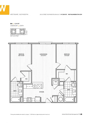 Floor plan Two Bedroom Apartment