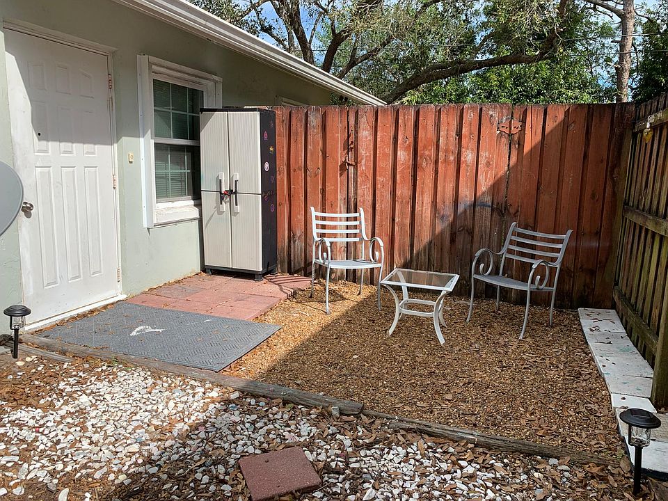 Sitting area outside private entrance.