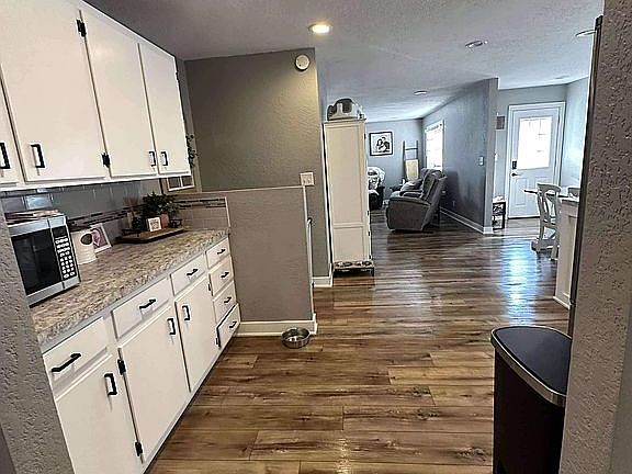 Front living room to kitchen